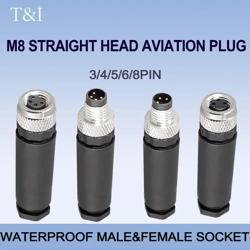5 PCS M8 Waterproof Connector - 3/4/5/6/8 Pin Male Female M8 Straight Waterproof Aviation Plug Socket Sensor Cable Connector
5 PCS M8 Waterproof Connector - 3/4/5/6/8 Pin Male Female M8 Straight Waterproof Aviation Plug Socket Sensor Cable Connector