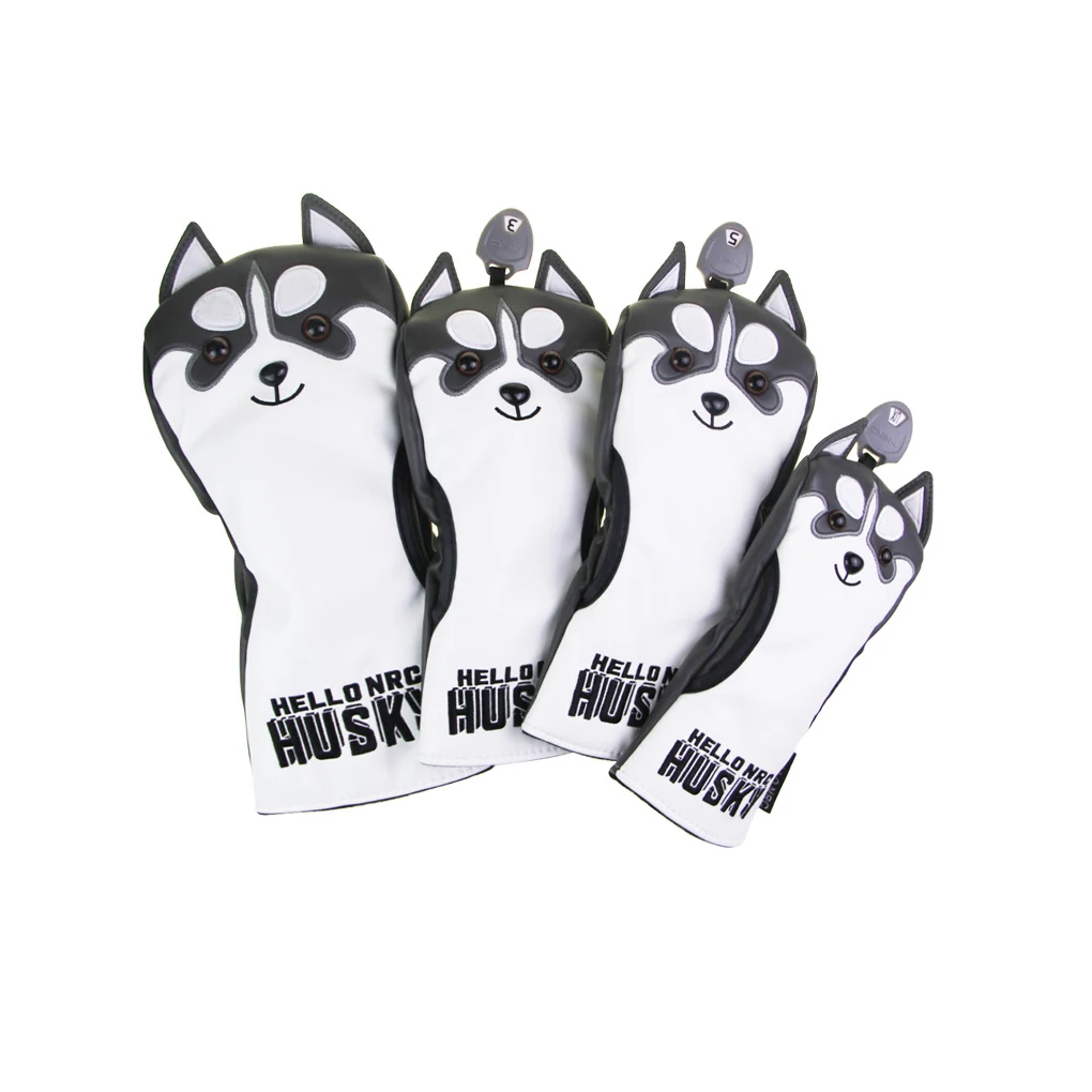 

Golf Club Covers Cute Animal Husky Pet Head Cover Attachments Water-Proof Golfs Heads Protector for Adults Sports