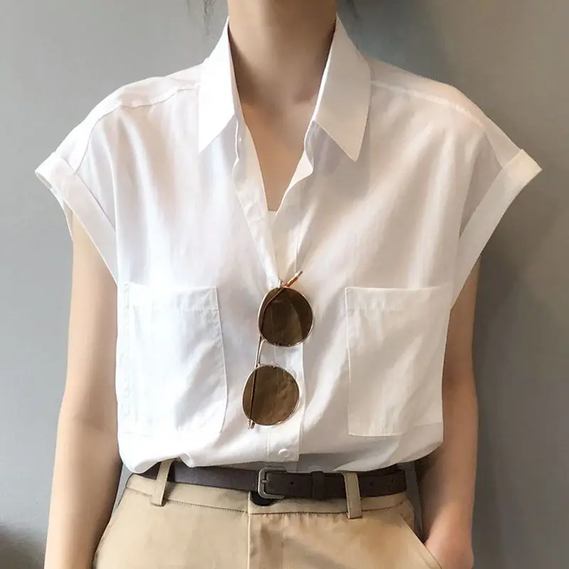 Hanchen Womens Tops Blouses Solid Color White Satin Blouse Office Shirt Blusas Sleeveless Women Shirts Black White Female
Hanchen Womens Tops Blouses Solid Color White Satin Blouse Office Shirt Blusas Sleeveless Women Shirts Black White Female