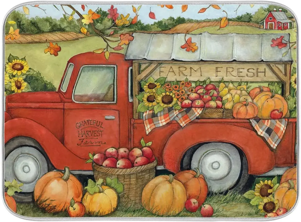 Autumn Fall Sunflower Pumpkin Dish Drying Mats for Kitchen Counter Absorbent Reversible Dishes Drainer Pad 18 x 24 In
Autumn Fall Sunflower Pumpkin Dish Drying Mats for Kitchen Counter Absorbent Reversible Dishes Drainer Pad 18 x 24 In