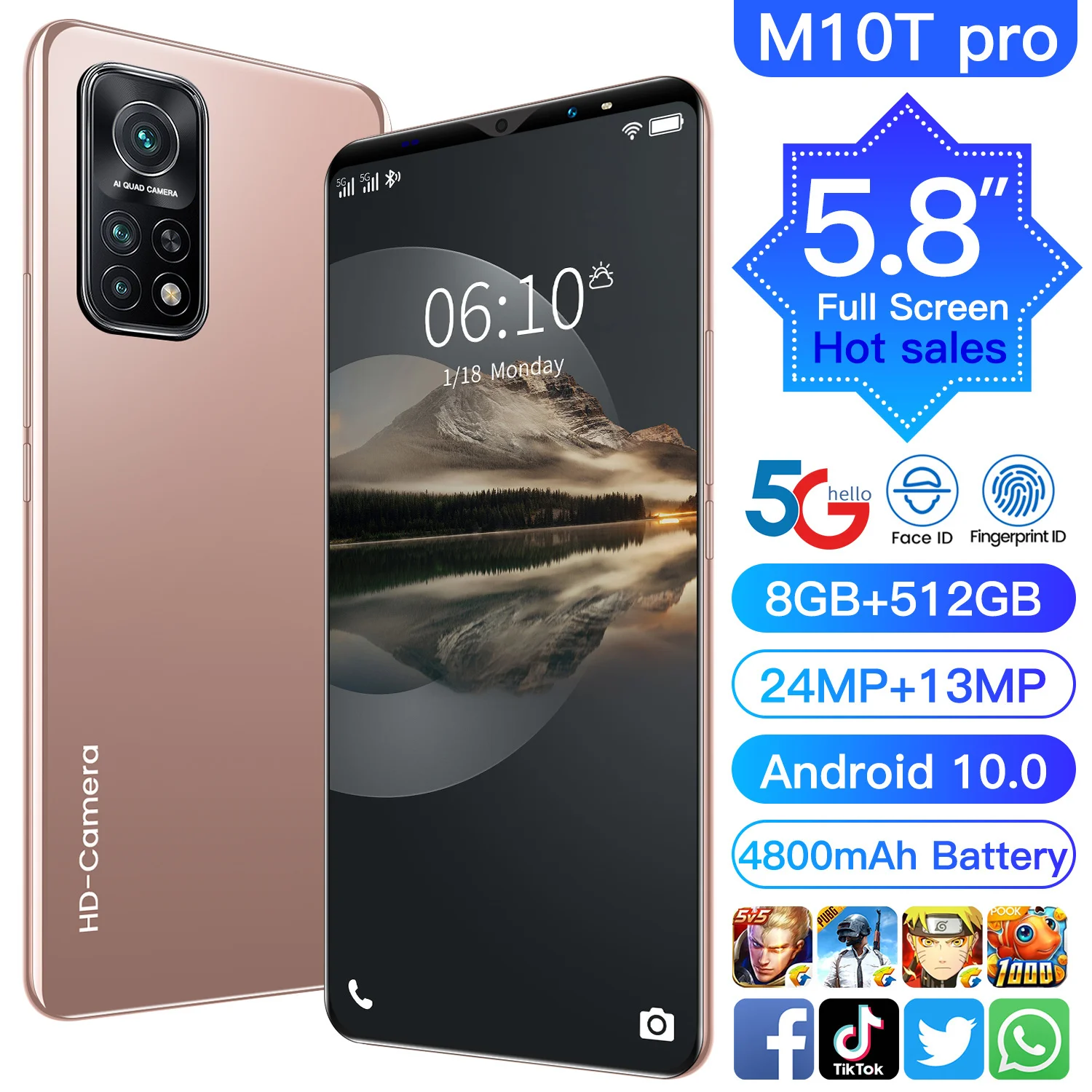 Global Version M10T Pro 5.8Inch MT6763 CPU 6+128GB Unlocked Android Smartphone 8+13MP Dualcard Quad Camera Dual Card Cellphone
Global Version M10T Pro 5.8Inch MT6763 CPU 6+128GB Unlocked Android Smartphone 8+13MP Dualcard Quad Camera Dual Card Cellphone