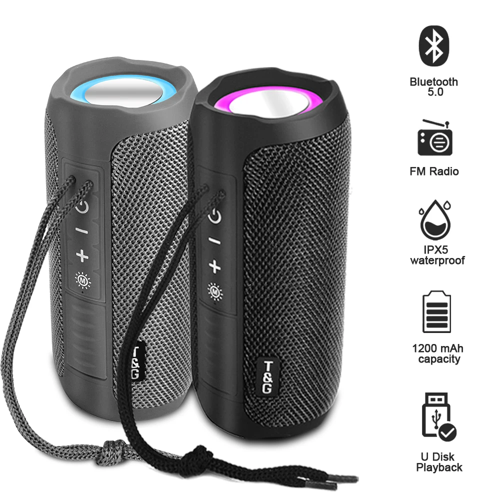 TG227 Outdoor Speaker Waterproof Wireless Bass Subwoof Loudspeaker Box Support TF Card FM Radio Aux Input With LED Light
TG227 Outdoor Speaker Waterproof Wireless Bass Subwoof Loudspeaker Box Support TF Card FM Radio Aux Input With LED Light