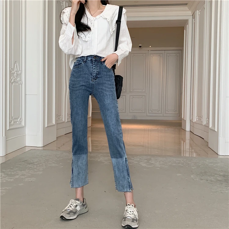 DD3158 New straight jeans new design high waist straight pants women's cropped jeans
DD3158 New straight jeans new design high waist straight pants women's cropped jeans