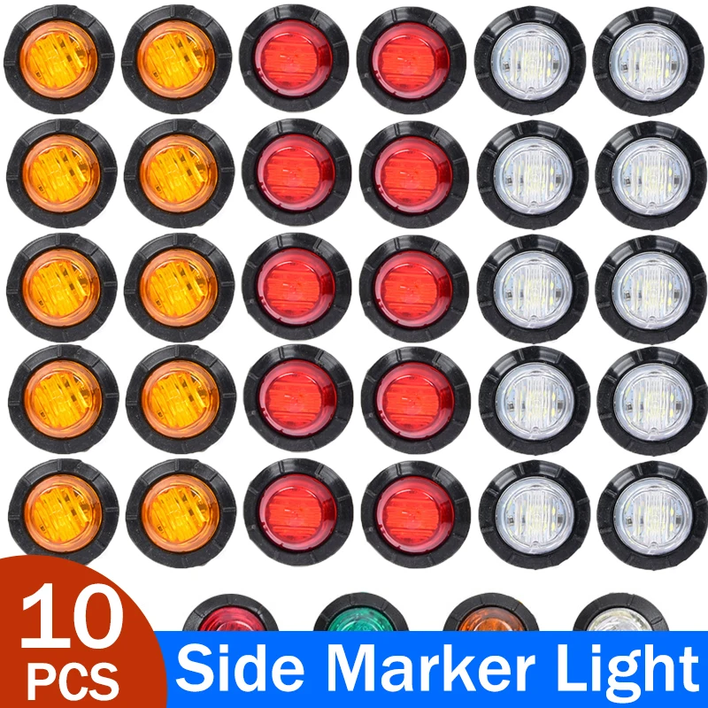 10PCS LED Indicators 12V 24V Round Trailer Side Marker Light Yellow White Red For Trucks Clearance Lights Truck Turn Signal Lamp
10PCS LED Indicators 12V 24V Round Trailer Side Marker Light Yellow White Red For Trucks Clearance Lights Truck Turn Signal Lamp