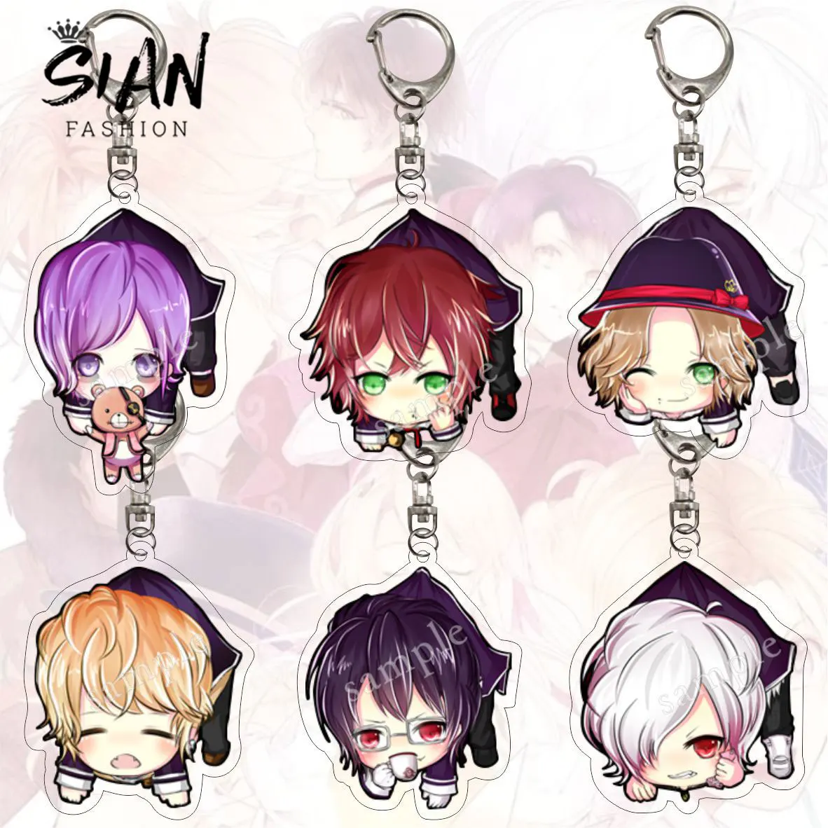 Anime Diabolik Lovers Acrylic Keyring Sakamaki Ayato Kanato Raito Shu Reiji Subaru Keychains Cartoon Pendant Keyrings Jewelry
Anime Diabolik Lovers Acrylic Keyring Sakamaki Ayato Kanato Raito Shu Reiji Subaru Keychains Cartoon Pendant Keyrings Jewelry