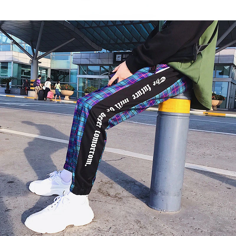Mens Patchwork Blue Sweatpants Ankel-length Cotton Hip Hop Track Pants Trousers Men Streetwear Plaid Pants Joggers 2022
Mens Patchwork Blue Sweatpants Ankel-length Cotton Hip Hop Track Pants Trousers Men Streetwear Plaid Pants Joggers 2022