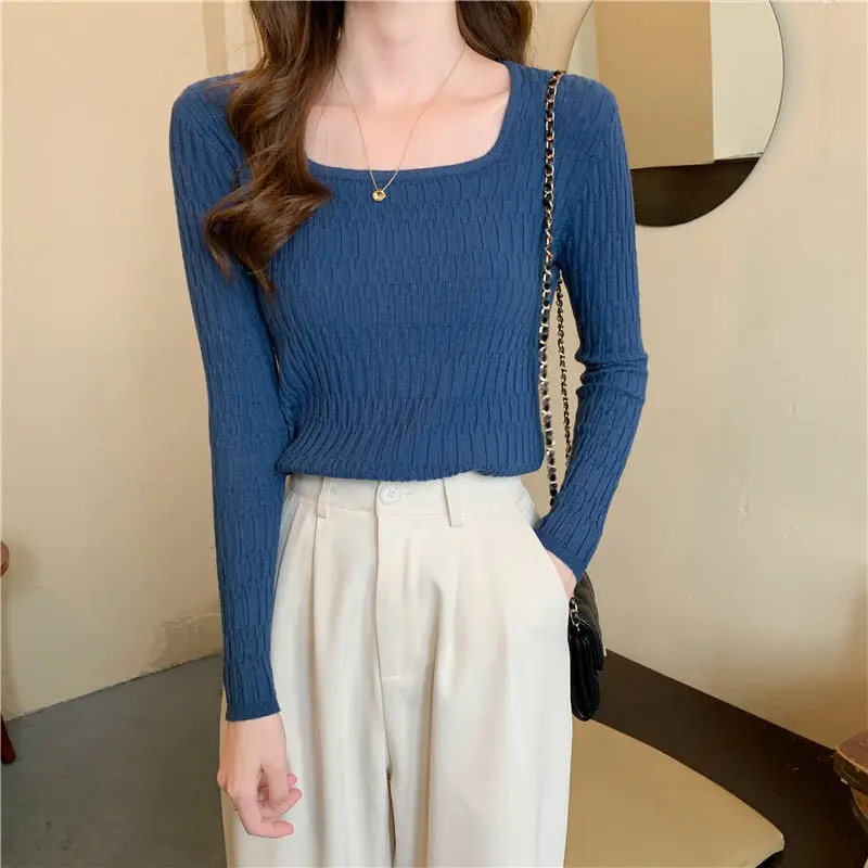 Yasuk Autumn Winter Fashion Casual T-Shirts Square Collar Pullover Women's Slim Tees Simple Soft Knitted Sweater Button Bottom
Yasuk Autumn Winter Fashion Casual T-Shirts Square Collar Pullover Women's Slim Tees Simple Soft Knitted Sweater Button Bottom