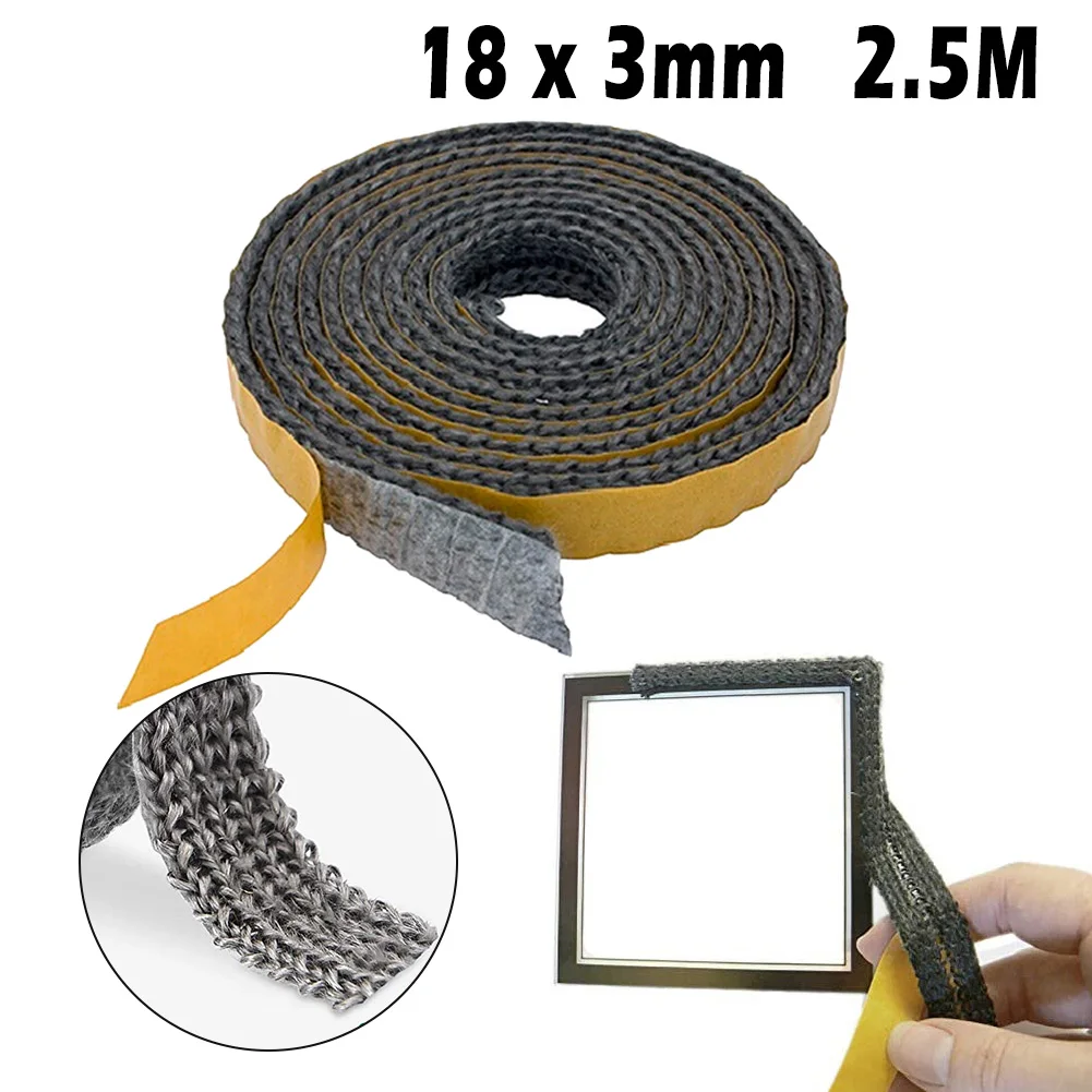 2.5M Black Flat Stoves Rope 18x3mm Self-Adhesive Fiberglass Fireplace Door Sealing Cord Replacement Gasket Tape
2.5M Black Flat Stoves Rope 18x3mm Self-Adhesive Fiberglass Fireplace Door Sealing Cord Replacement Gasket Tape