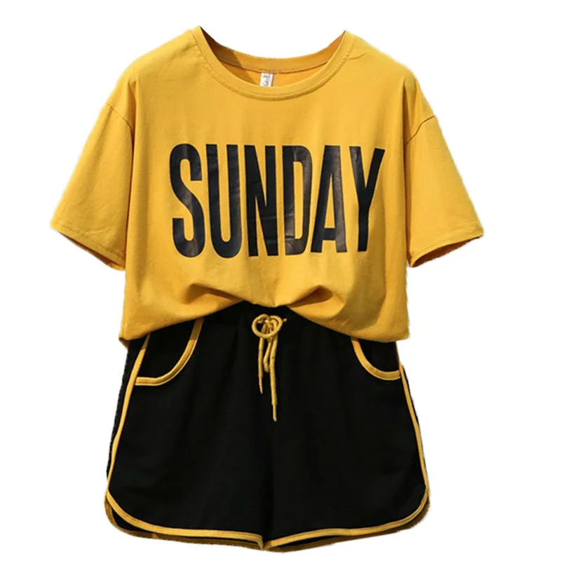 Women's Two-piece Suit 2022 Casual Short Sleeve + Shorts Sets Female Student Fashion Summer Tracksuit
Women's Two-piece Suit 2022 Casual Short Sleeve + Shorts Sets Female Student Fashion Summer Tracksuit