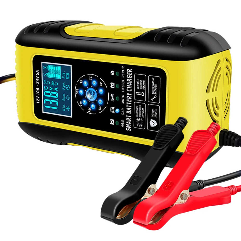 12V 24V Automatic Car Battery Charger Fully Automatic 7-Stage Car Motorcycle Battery Charger LCD Display For Lead Acid AGM Gel
12V 24V Automatic Car Battery Charger Fully Automatic 7-Stage Car Motorcycle Battery Charger LCD Display For Lead Acid AGM Gel