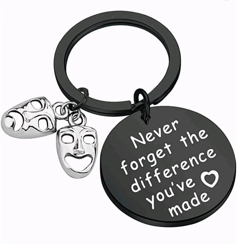Theatre Keychain Drama Mask Gift Tragedy Comedy Jewelry Never Forget The Difference You've Made Keychain for Theater Lover
Theatre Keychain Drama Mask Gift Tragedy Comedy Jewelry Never Forget The Difference You've Made Keychain for Theater Lover