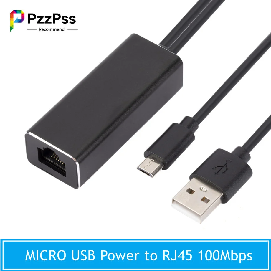 PzzPss USB Ethernet Adapter USB 2.0 MICRO USB to Network Card Adapter 100MB For Fire TV Stick TV Card Without Buffer
PzzPss USB Ethernet Adapter USB 2.0 MICRO USB to Network Card Adapter 100MB For Fire TV Stick TV Card Without Buffer