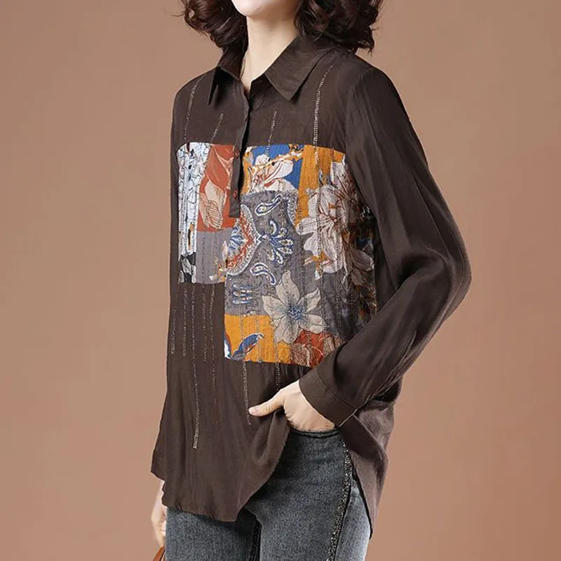 Fashion Vintage Printed Spliced Diamonds Shirt Women's Clothing 2023 Casual All-match Turn-down Collar Loose Long Sleeve Tops
Fashion Vintage Printed Spliced Diamonds Shirt Women's Clothing 2023 Casual All-match Turn-down Collar Loose Long Sleeve Tops