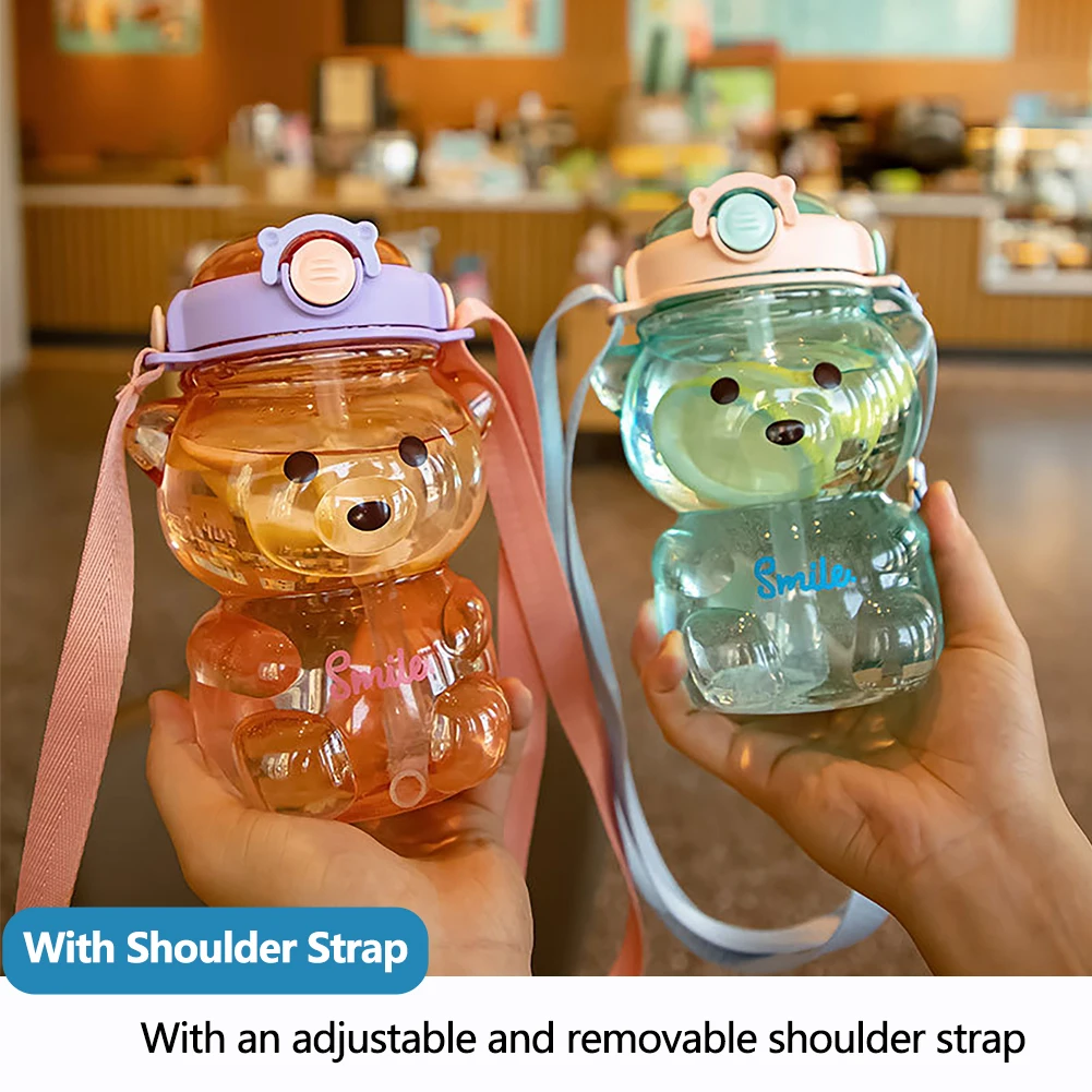 1000ml Kawaii Bear Shaped Water Bottle with Straw Strap Portable Water Bottles for Girls Sports Creative Juice Drinking Bottle
1000ml Kawaii Bear Shaped Water Bottle with Straw Strap Portable Water Bottles for Girls Sports Creative Juice Drinking Bottle