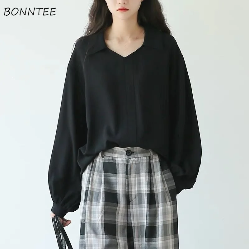 Blouses Women Black Loose Solid Long Sleeve New Arrivals Trendy Autumn Spring Simple Harajuku Chic Basic Retro Office Lady Tops
Blouses Women Black Loose Solid Long Sleeve New Arrivals Trendy Autumn Spring Simple Harajuku Chic Basic Retro Office Lady Tops