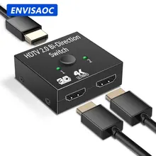 HDMI-Compatible Splitter 4K Switch KVM Bi-Direction 1x2/2x1 HDMI-compatible Switcher 2 in1 Out for PS4/3 TV Box Switcher Adapter