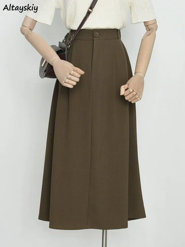 Skirts Women Office Lady Simple All-match Korean Style High Waist Casual Chic Temperament Fashion Vintage A-line Summer Ulzzang
Skirts Women Office Lady Simple All-match Korean Style High Waist Casual Chic Temperament Fashion Vintage A-line Summer Ulzzang