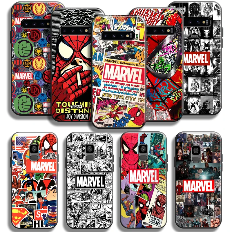 

Marvel Avengers Phone Case For Samsung Galaxy S10 5G S9 S8 Plus S10 Lite S10E Back Silicone Cover Soft Liquid Silicon Carcasa