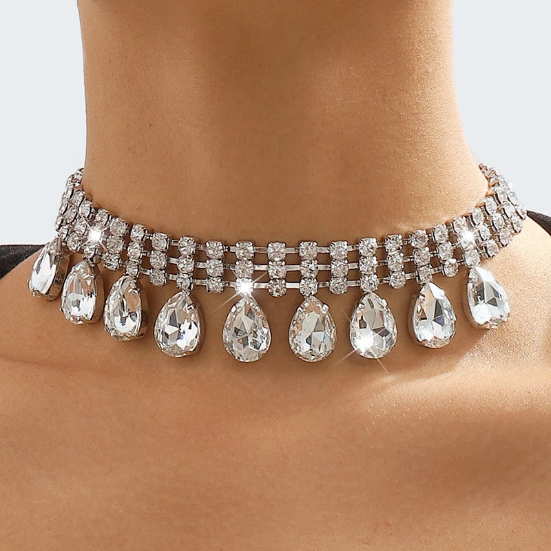 Ailodo Multilayer Tennis Chain Waterdrop Pendant Choker Necklace For Women Luxury Party Wedding Necklace Fashion Jewelry Gift
Ailodo Multilayer Tennis Chain Waterdrop Pendant Choker Necklace For Women Luxury Party Wedding Necklace Fashion Jewelry Gift