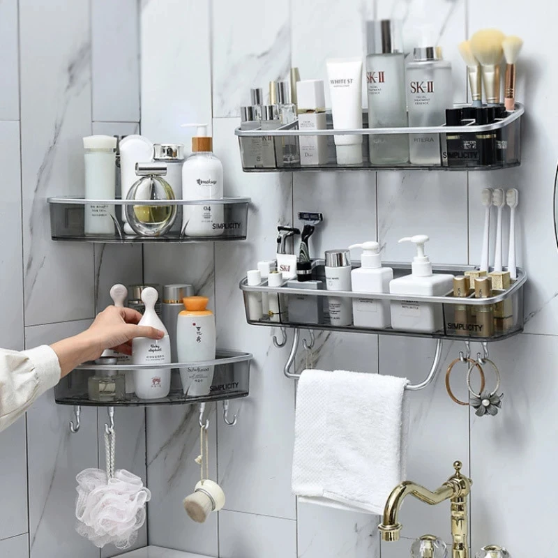 Wall-Mounted Triangle Storage Rack Bathroom Shelf With Towel Bar Hooks Organizer For Bath Household Items Bathroom Accessories
Wall-Mounted Triangle Storage Rack Bathroom Shelf With Towel Bar Hooks Organizer For Bath Household Items Bathroom Accessories