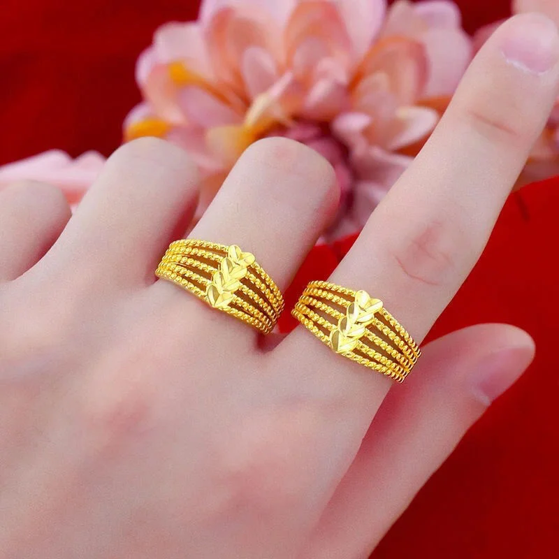 New 18K Gold Love Five-Line Ladies Ring Ring, 999 Boutique Fashion Trend Adjustable Live Gold Engagement Ring Jewelry Gift
New 18K Gold Love Five-Line Ladies Ring Ring, 999 Boutique Fashion Trend Adjustable Live Gold Engagement Ring Jewelry Gift