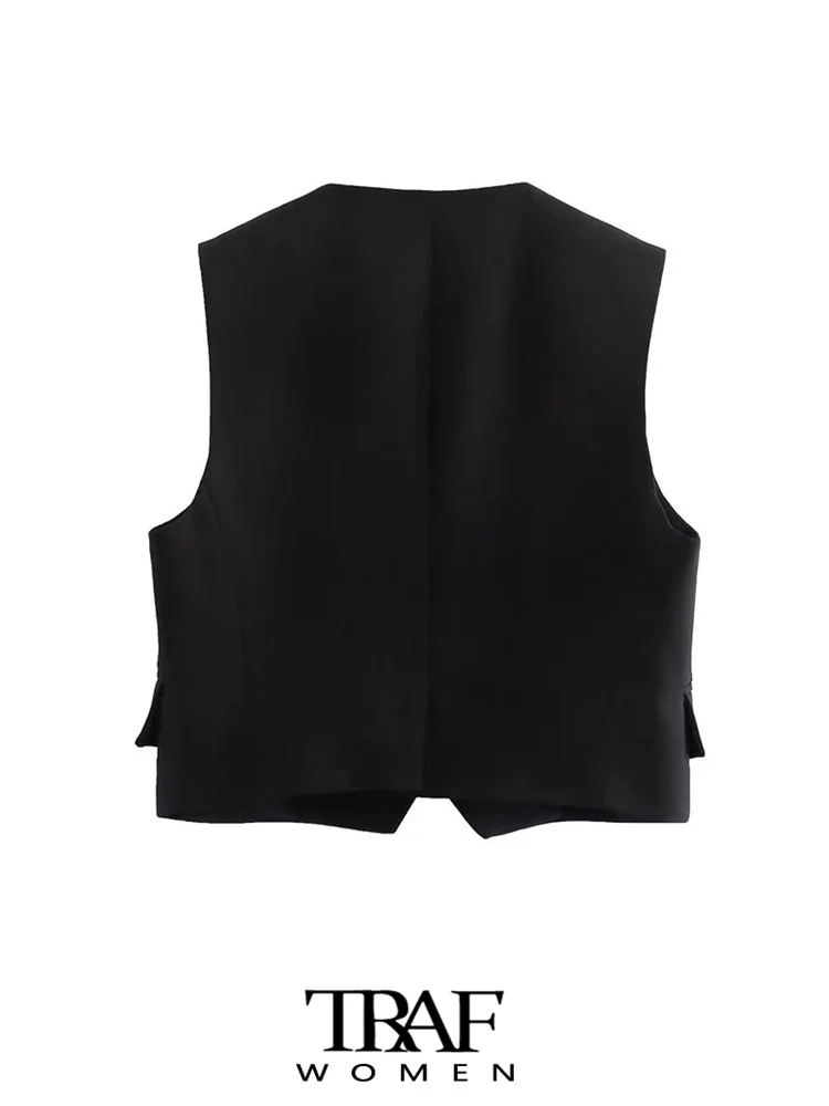 TRAF Women Fashion Front Buttons Linen Waistcoat Vintage Sleeveless False Flap Pockets Female Outerwear Chic Tops
TRAF Women Fashion Front Buttons Linen Waistcoat Vintage Sleeveless False Flap Pockets Female Outerwear Chic Tops