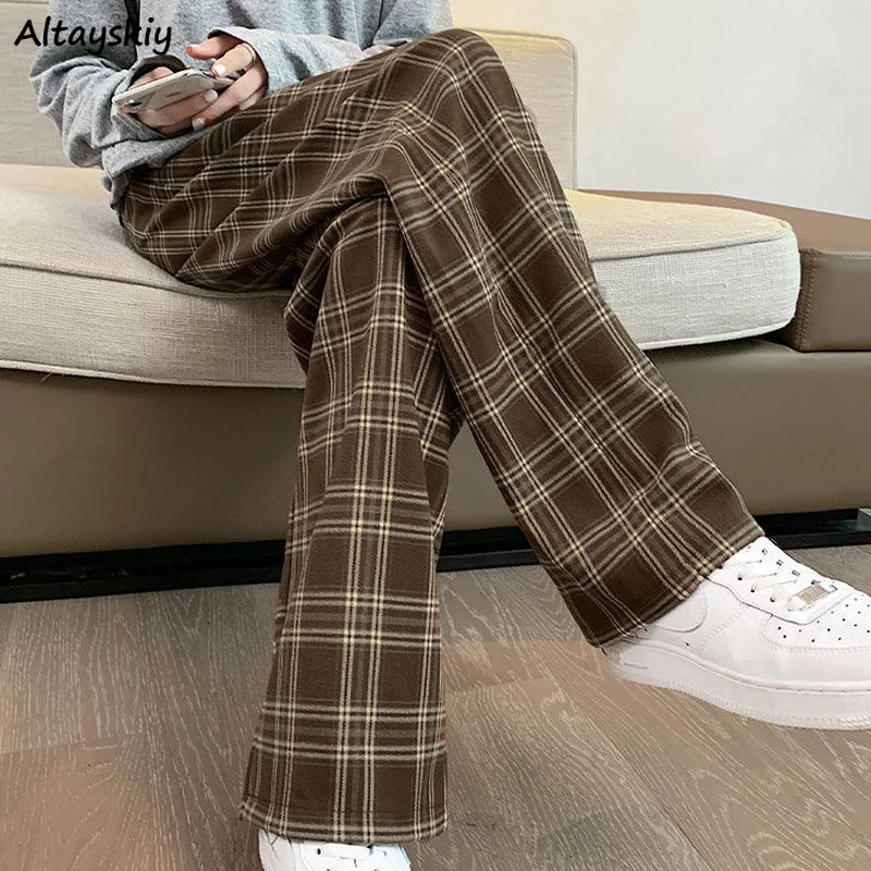 Pants Women New Straight Trousers All-match Classic Plaid Retro Females Fashion Ulzzang Chic Streetwear Autumn Pockets Hot Sale
Pants Women New Straight Trousers All-match Classic Plaid Retro Females Fashion Ulzzang Chic Streetwear Autumn Pockets Hot Sale