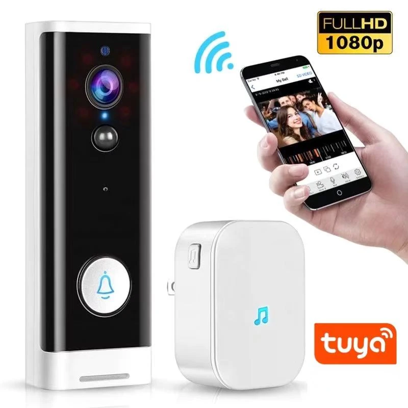 Tuya Video Doorbell WiFi Door Bell Smart Home Alarm Security Intercom Wireless Night Vision Motion Detection Door Phone Camera
Tuya Video Doorbell WiFi Door Bell Smart Home Alarm Security Intercom Wireless Night Vision Motion Detection Door Phone Camera