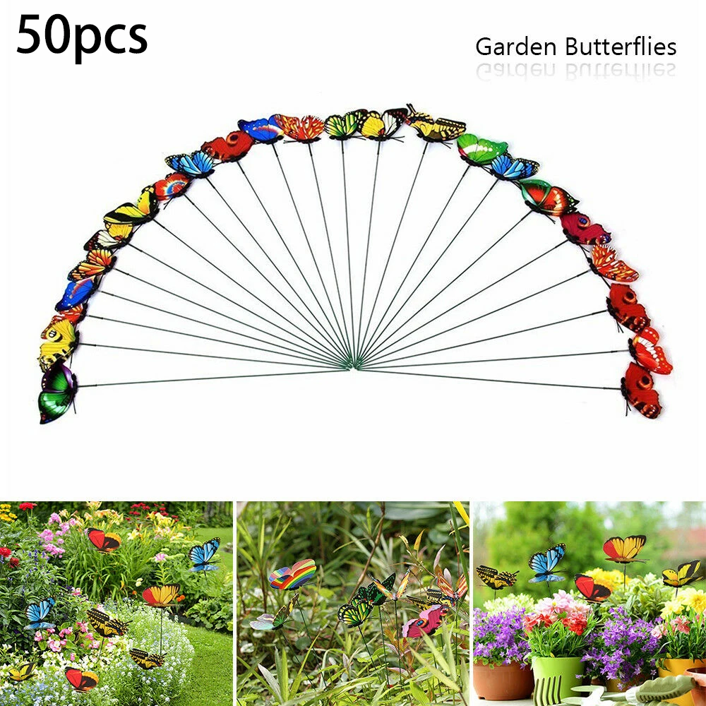 50pcs Butterfly Stakes Outdoor Yard Planter Flower Pot Bed Garden Decor Colorful Whimsical Butterfly Stakes Home Decorations
50pcs Butterfly Stakes Outdoor Yard Planter Flower Pot Bed Garden Decor Colorful Whimsical Butterfly Stakes Home Decorations