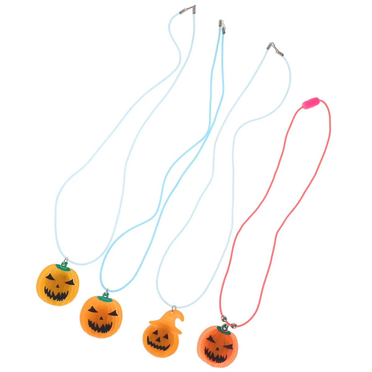 

4 LED Glowing Necklace Pumpkin Pendant Glow In The Dark Necklace For Festival Flashing Party Favor Random Style