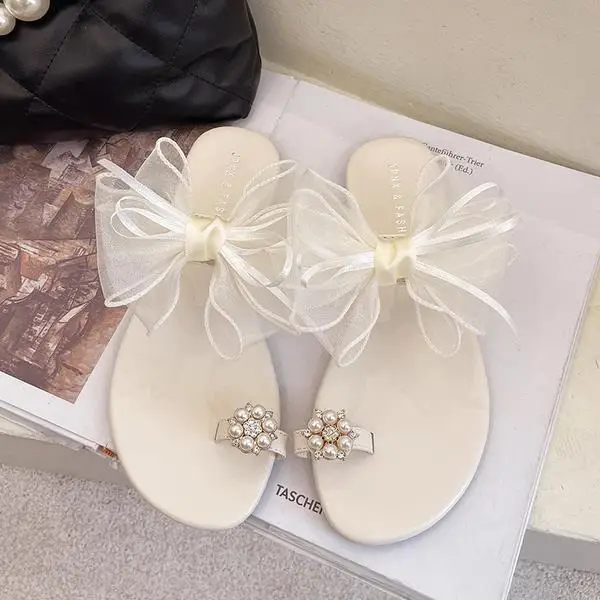Hot Fashion Womens Slippers Shoes Bow Slippers Summer Low Top Rubber Flip-Flops Luxury Slippers Beaded Designer 
Hot Fashion Womens Slippers Shoes Bow Slippers Summer Low Top Rubber Flip-Flops Luxury Slippers Beaded Designer