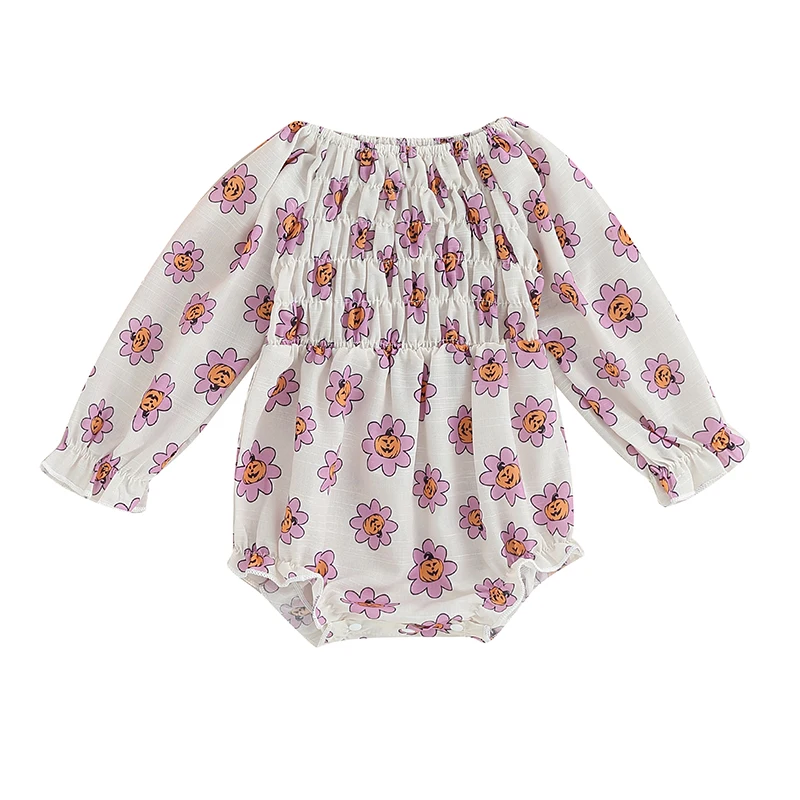 Baby Girls Halloween Casual Romper Long Sleeve Off Shoulder Pumpkin Print Playsuit
Baby Girls Halloween Casual Romper Long Sleeve Off Shoulder Pumpkin Print Playsuit
