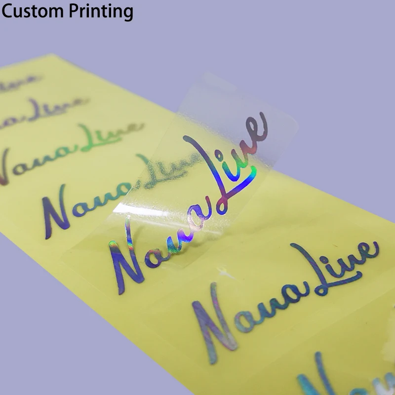 150 PCS 40*19 mm Custom Brand WordArt Laser Foil Stamping Rainbow Effect Stickers Glitter Colorful Shiny Logo Transparent Labels
150 PCS 40*19 mm Custom Brand WordArt Laser Foil Stamping Rainbow Effect Stickers Glitter Colorful Shiny Logo Transparent Labels