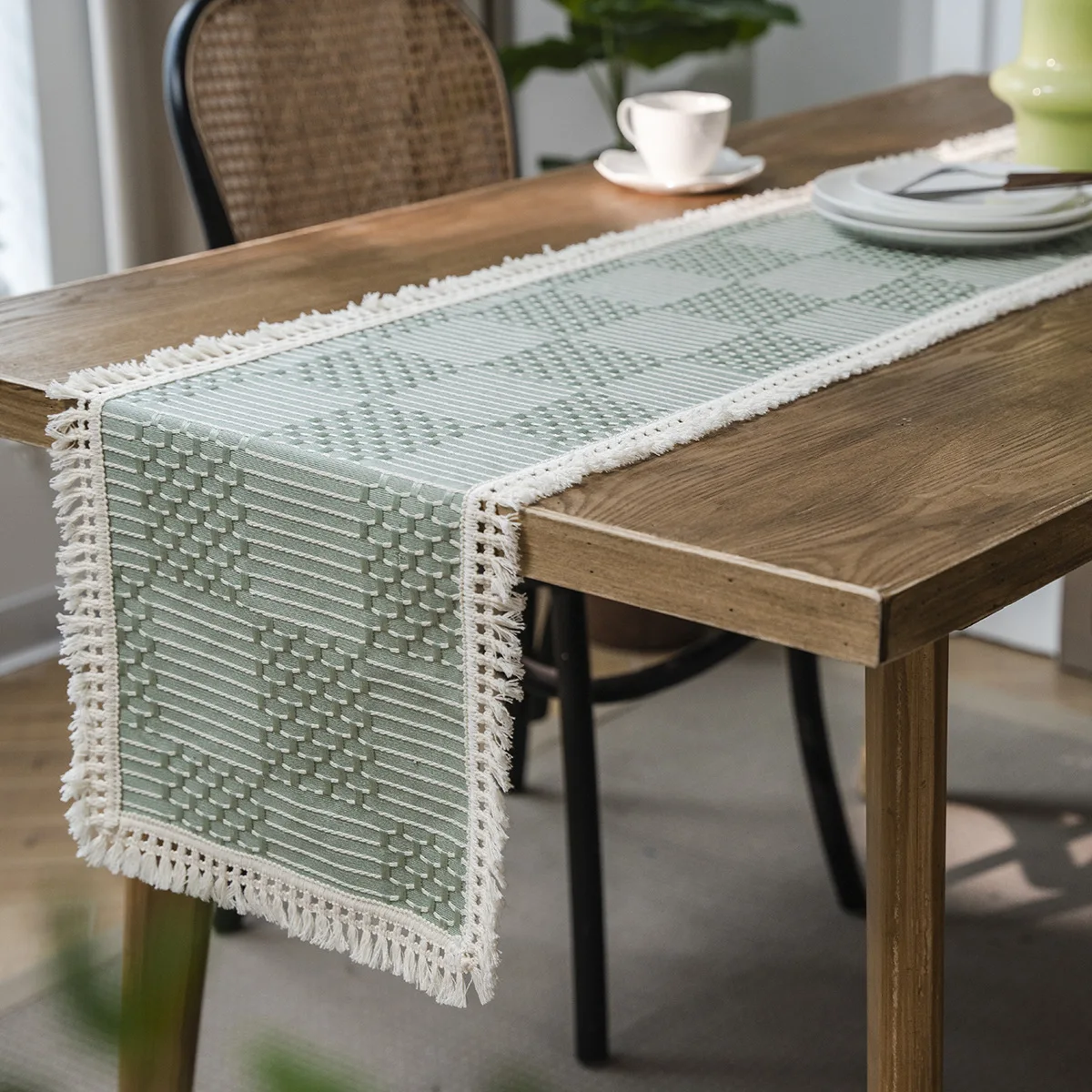 Nordic Jacquard Geometric Table Runner with Tassels Coffee Table Tablecloth Dining Wedding Home Party Decor Table Runners
Nordic Jacquard Geometric Table Runner with Tassels Coffee Table Tablecloth Dining Wedding Home Party Decor Table Runners