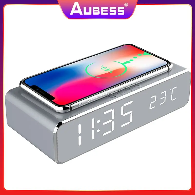 Qi Wireless Charger Despertador Thermometer Clock Table Decor Wireless Charger Hd Mirror Electric Alarm Clock Portable Led
Qi Wireless Charger Despertador Thermometer Clock Table Decor Wireless Charger Hd Mirror Electric Alarm Clock Portable Led