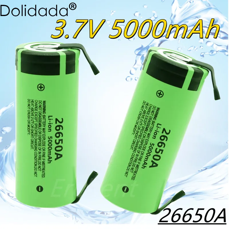 100% Original New 26650 battery For 26650A 3.7V 5000mAh High Capacity 26650 Li-ion Rechargeable Battery, with nickel DIY
100% Original New 26650 battery For 26650A 3.7V 5000mAh High Capacity 26650 Li-ion Rechargeable Battery, with nickel DIY