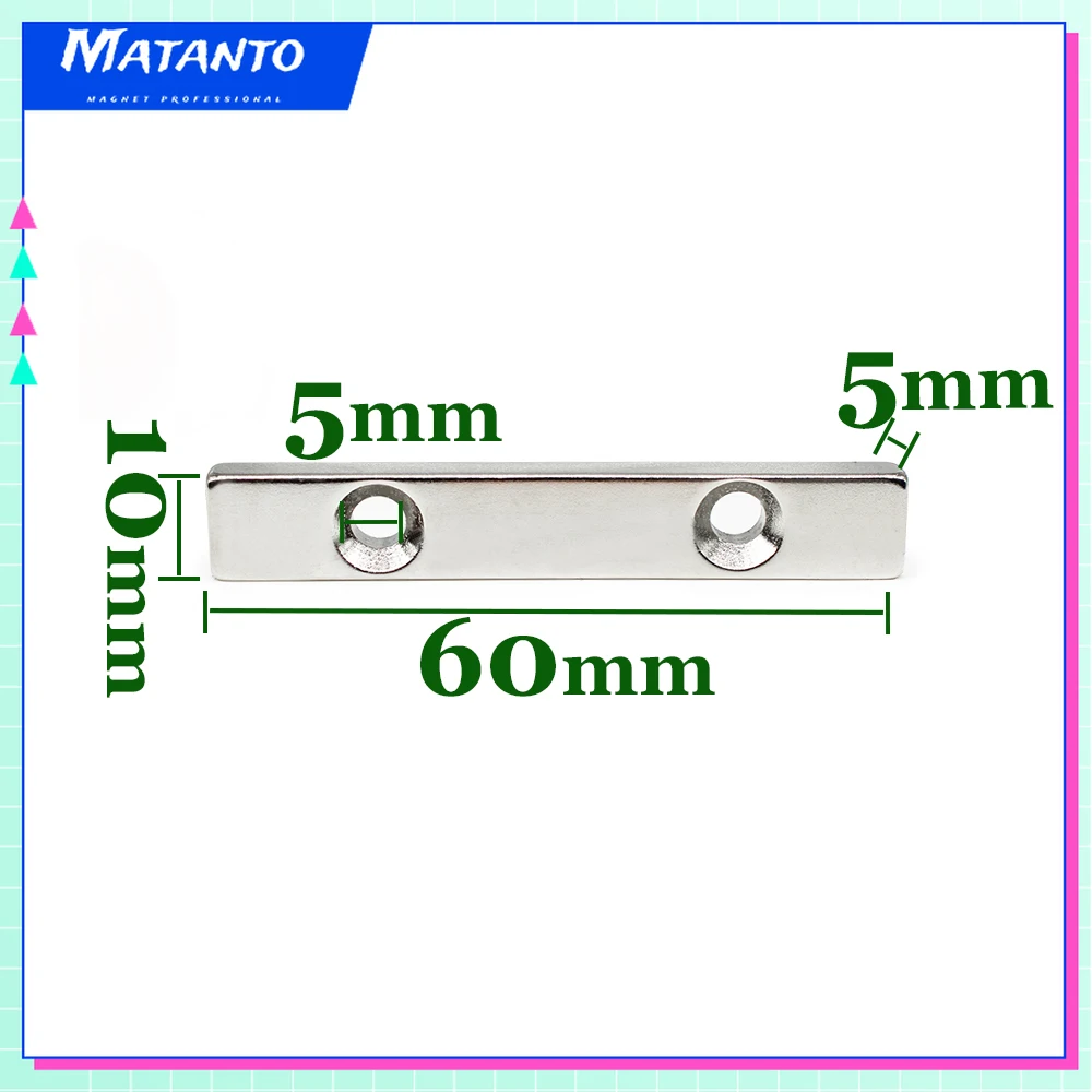 1/2/5/10/15/20PCS 60x10x5-5mm Block Powerful Strong Magnetic Magnets Holes 5mm 60x10x5-5 Strip Neodym
1/2/5/10/15/20PCS 60x10x5-5mm Block Powerful Strong Magnetic Magnets Holes 5mm 60x10x5-5 Strip Neodym