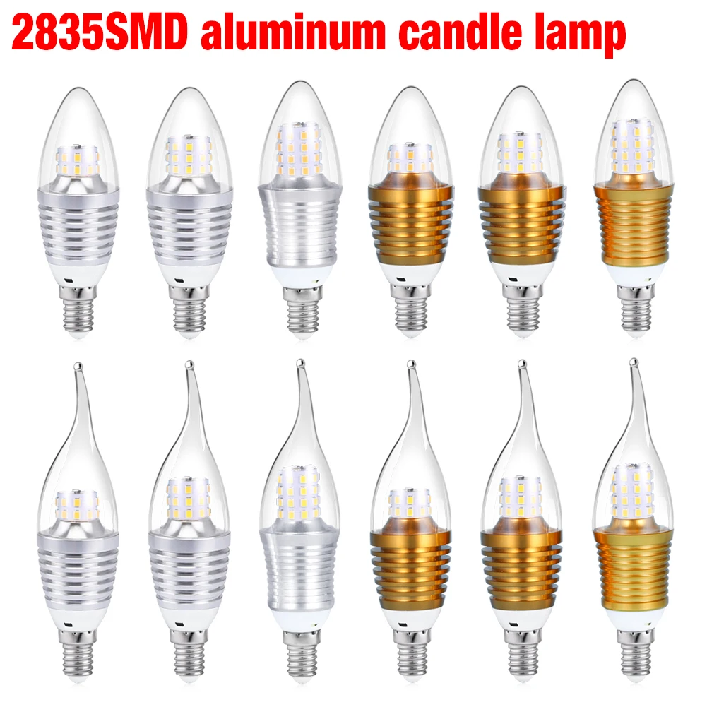 1PC E14 LED Candle Bulb Light 5w 9w Aluminum LED Lamp 220V 110V Golden Silver Cool Warm White Ampoule Lampara Vintage Retro
1PC E14 LED Candle Bulb Light 5w 9w Aluminum LED Lamp 220V 110V Golden Silver Cool Warm White Ampoule Lampara Vintage Retro