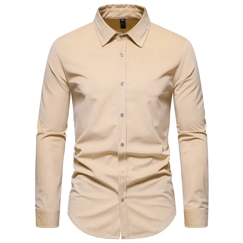 Spring and Autumn New European and American Men's Corduroy Solid Color Long Sleeve Shirt Home Casual Fashion Polo Shirt
Spring and Autumn New European and American Men's Corduroy Solid Color Long Sleeve Shirt Home Casual Fashion Polo Shirt