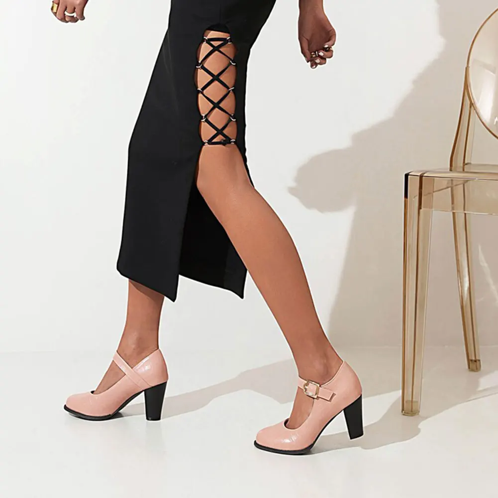 KarinLuna 2022 New Ladies Mary Jane High Heels Dress Microfiber Leather Non-slip Comfort Round Toe Buckle Mary Jane Shoes
KarinLuna 2022 New Ladies Mary Jane High Heels Dress Microfiber Leather Non-slip Comfort Round Toe Buckle Mary Jane Shoes