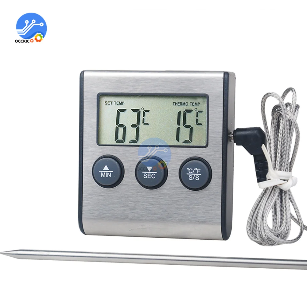 Mini Kitchen Digital Cooking Thermometer Meat Food Temperature for Oven BBQ Grill Timer Function with Stainless Steel Probe
Mini Kitchen Digital Cooking Thermometer Meat Food Temperature for Oven BBQ Grill Timer Function with Stainless Steel Probe
