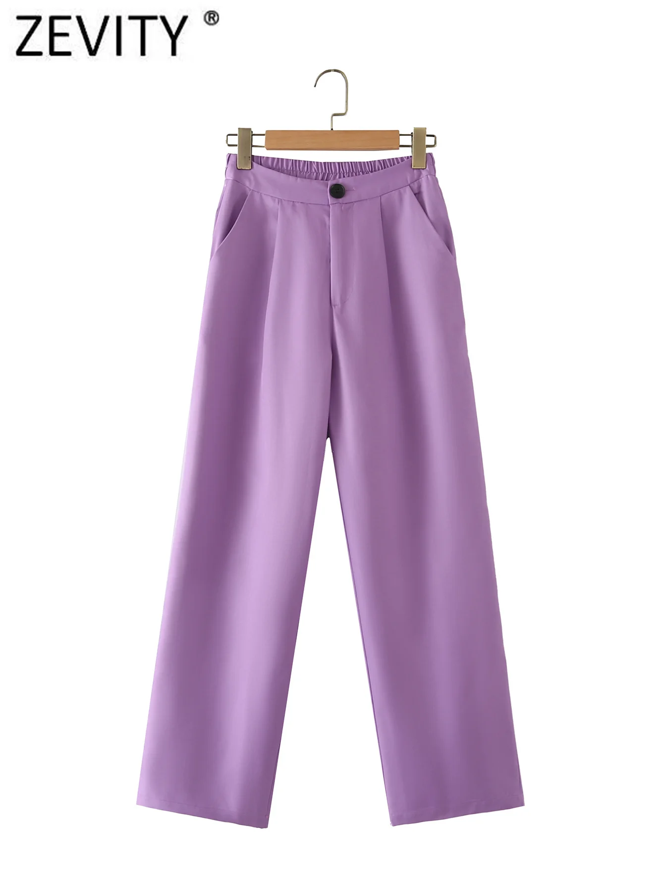 Zevity Women Fashion Solid Color Side Pocket Casual Straight Pants Office Lady Chic Back Elastic Trousers Pantalones Mujer P1130
Zevity Women Fashion Solid Color Side Pocket Casual Straight Pants Office Lady Chic Back Elastic Trousers Pantalones Mujer P1130