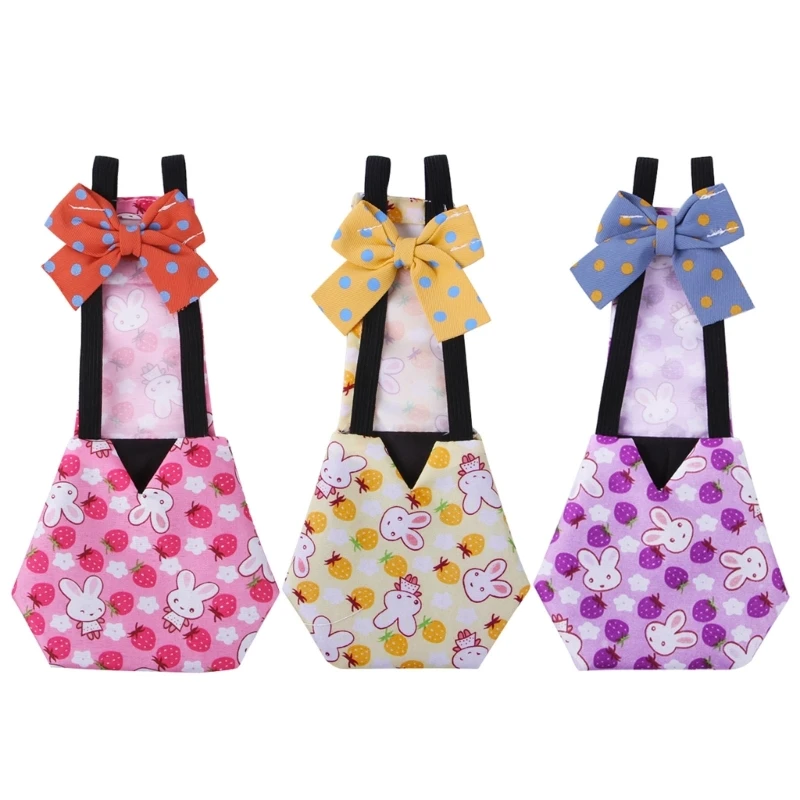 

Pet Diaper Poultry Clothes for Geese Duck Chicken Hens Cute Print with Big Bowknot Decor Waterproof Bird Nappy Dropship