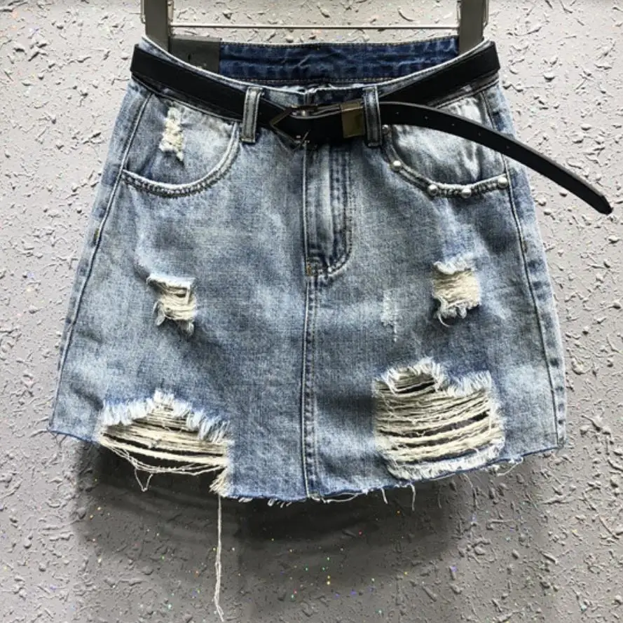 plus size 5XL!Blue Ripped Casual Mini Denim Skirt Summer New Women Skirt Basic Pocket Jeans Skirt high Waist Skirt 2022
plus size 5XL!Blue Ripped Casual Mini Denim Skirt Summer New Women Skirt Basic Pocket Jeans Skirt high Waist Skirt 2022