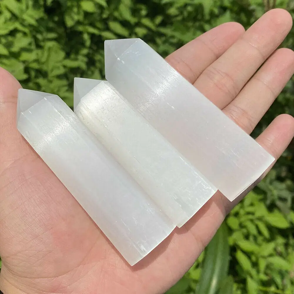 7-11cm Large Natural Gypsum Selenite Crystal Obelisk Quartz Wand Plaster Stone Hexagonal Point Reiki Healing Meditation Crafts
7-11cm Large Natural Gypsum Selenite Crystal Obelisk Quartz Wand Plaster Stone Hexagonal Point Reiki Healing Meditation Crafts