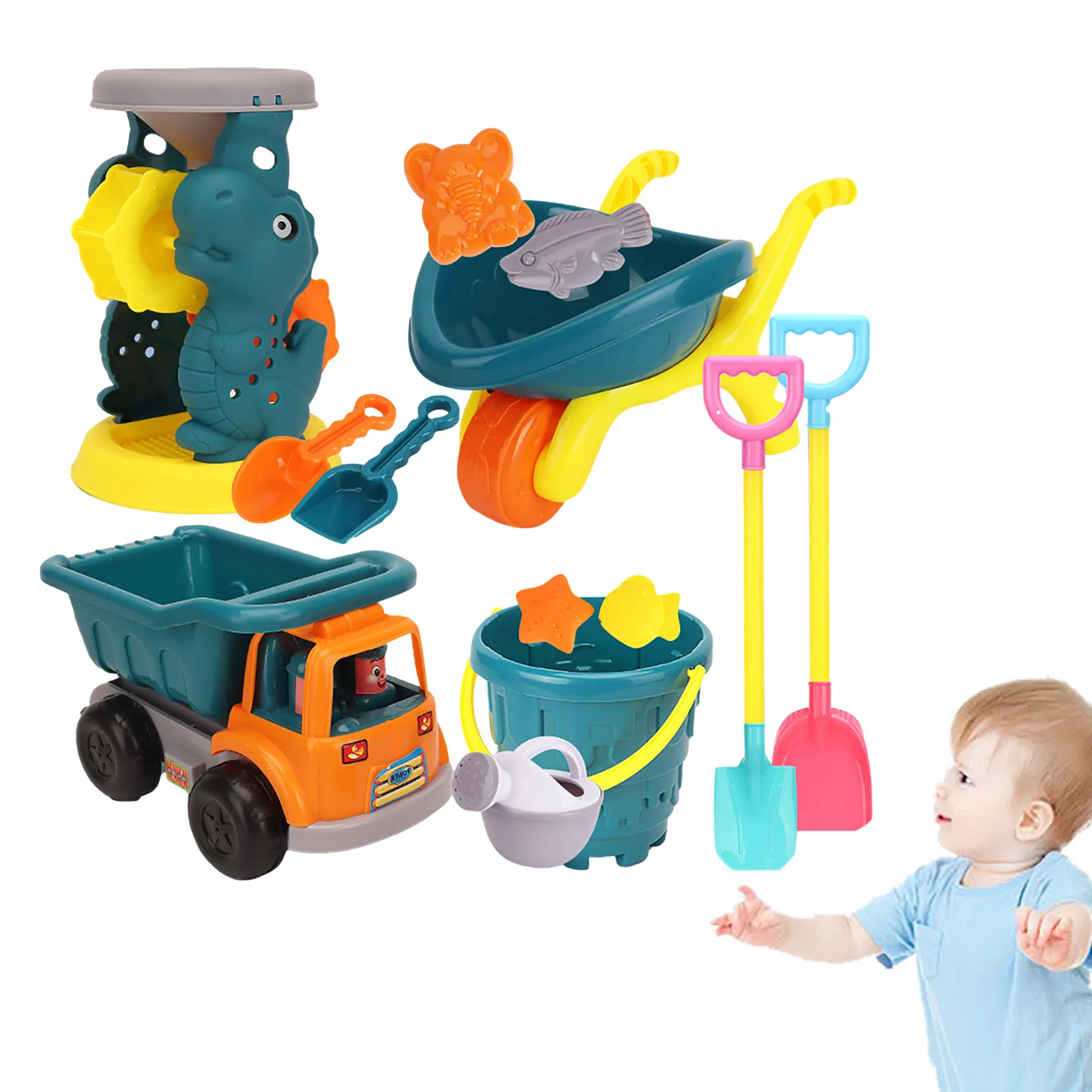 15Pcs Kids Beach Sand Toys Set Beach Pail And Shovel Set Sand Pails And Buckets Beach Toy Set For Toddlers Kids Boys Girls
15Pcs Kids Beach Sand Toys Set Beach Pail And Shovel Set Sand Pails And Buckets Beach Toy Set For Toddlers Kids Boys Girls