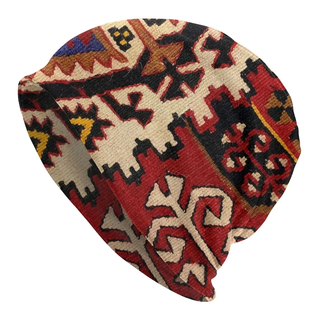 

Retro Boho Turkish Kilim Navaho Weave Woven Textile Beanie Skullies Beanies Hats Persian Tribal Ethnic Art Knitting Bonnet Cap
