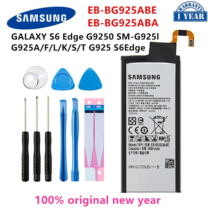 SAMSUNG Orginal EB-BG925ABE EB-BG925ABA 2600mAh Battery For Samsung Galaxy S6 Edge G9250 G925 G925FQ G925F G925S/V/A +Tools
SAMSUNG Orginal EB-BG925ABE EB-BG925ABA 2600mAh Battery For Samsung Galaxy S6 Edge G9250 G925 G925FQ G925F G925S/V/A +Tools