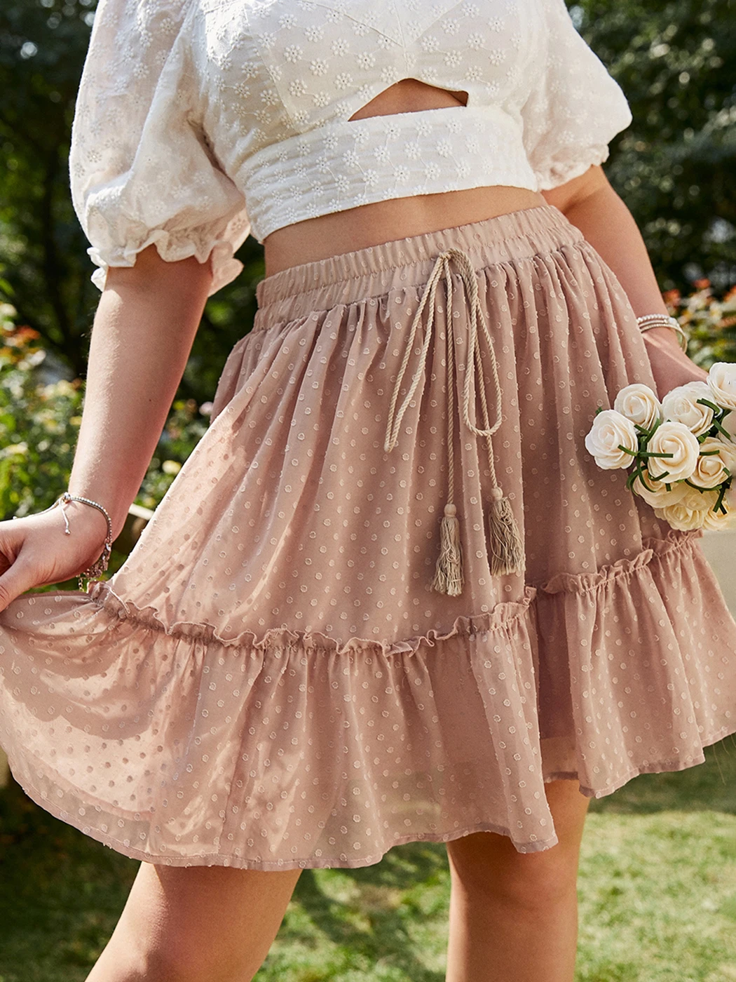 Jastie Boho Sweet Chic Mini Skirt Lace-up Ruffle Hem High-waisted Skirts Solid Color Oversize Beach Woman Clothes Summer 2022
Jastie Boho Sweet Chic Mini Skirt Lace-up Ruffle Hem High-waisted Skirts Solid Color Oversize Beach Woman Clothes Summer 2022