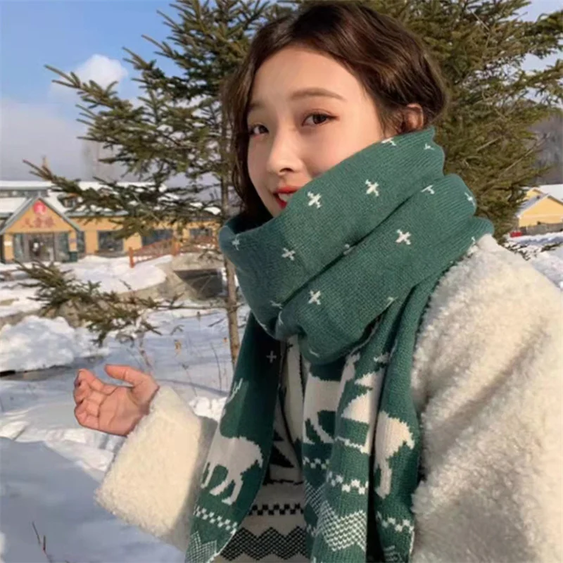 Christmas Pattern Long Scarf Knitting Winter Warm Womens Red Imitation Cashmeres Red Scarves double-sided Neckerchiefs
Christmas Pattern Long Scarf Knitting Winter Warm Womens Red Imitation Cashmeres Red Scarves double-sided Neckerchiefs